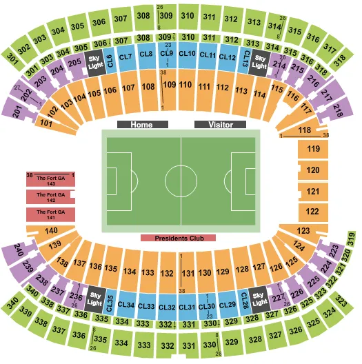 seating chart for Gillette Stadium - Soccer 2 - eventticketscenter.com
