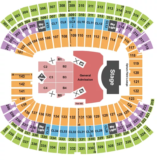 seating chart for Gillette Stadium - Zach Bryan - eventticketscenter.com