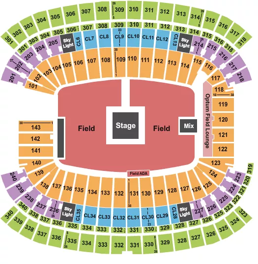 seating chart for Gillette Stadium - Zach Bryan - eventticketscenter.com