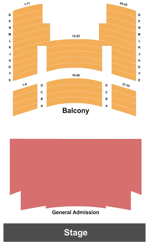 seating chart for Gillioz Theatre - Endstage-GA - eventticketscenter.com