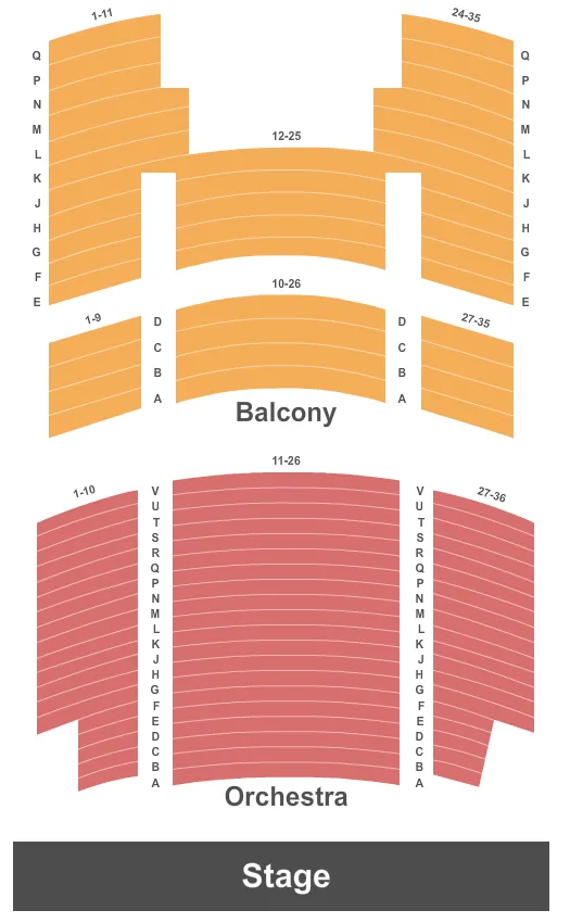 seating chart for Gillioz Theatre - Endstage - eventticketscenter.com