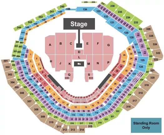 seating chart for Globe Life Field - Ateez - eventticketscenter.com