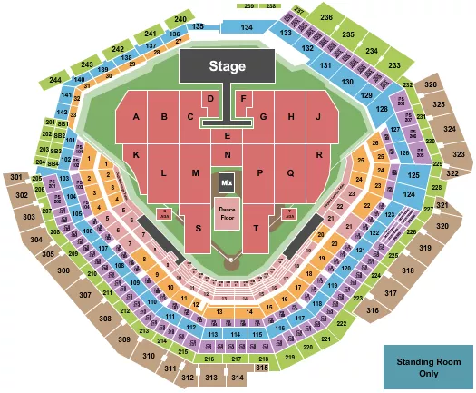 seating chart for Globe Life Field - Pink - eventticketscenter.com