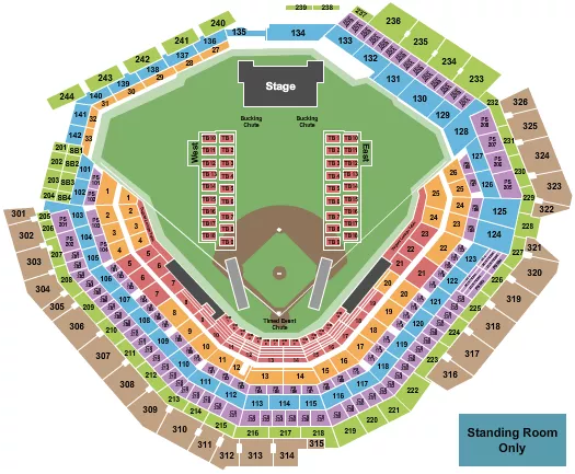 seating chart for Globe Life Field - Rodeo - eventticketscenter.com