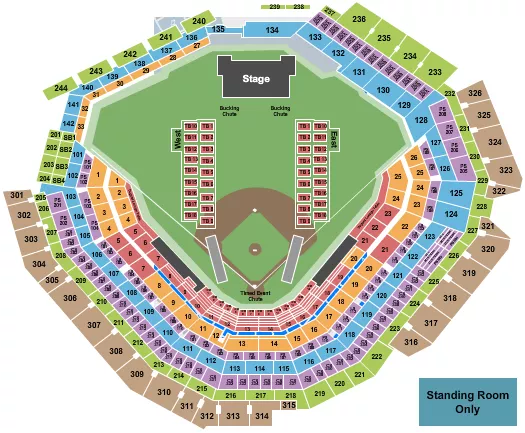 seating chart for Globe Life Field - Rodeo - eventticketscenter.com