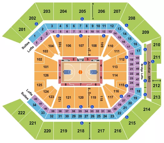 seating chart for Golden 1 Center - Basketball - eventticketscenter.com