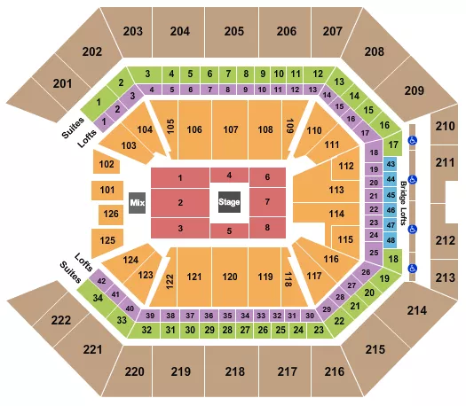 seating chart for Golden 1 Center - Center Stage 2 - eventticketscenter.com