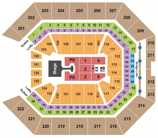 seating chart for Golden 1 Center - Disturbed - eventticketscenter.com