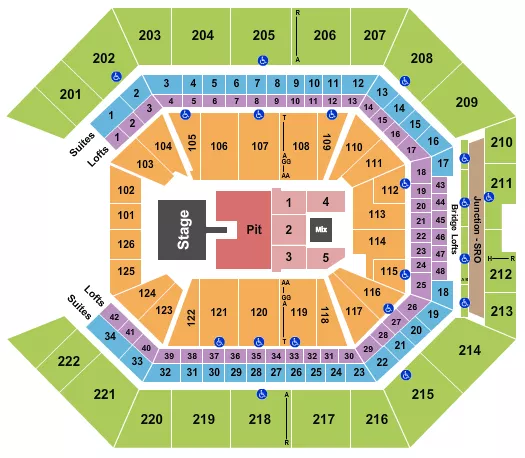 seating chart for Golden 1 Center - Endstage GA Pit w/ Catwalk 2 - eventticketscenter.com