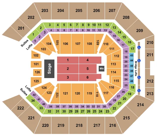 seating chart for Golden 1 Center - Endstage - eventticketscenter.com