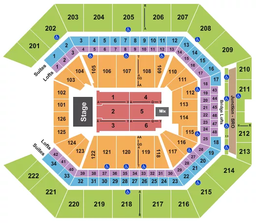 seating chart for Golden 1 Center - Endstage - eventticketscenter.com