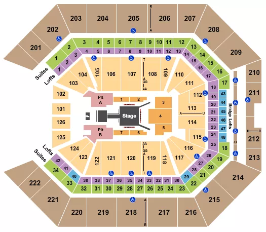 seating chart for Golden 1 Center - Fuerza Regida 2 - eventticketscenter.com