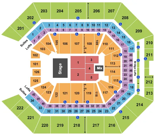 seating chart for Golden 1 Center - Los Tigres del Norte - eventticketscenter.com