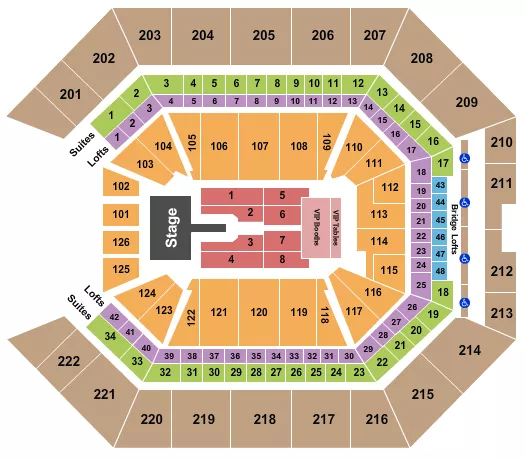 seating chart for Golden 1 Center - Mary J. Blige - eventticketscenter.com