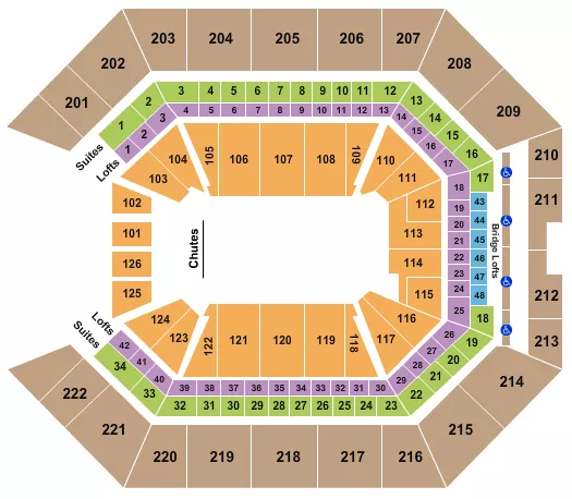 seating chart for Golden 1 Center - PBR 2 - eventticketscenter.com