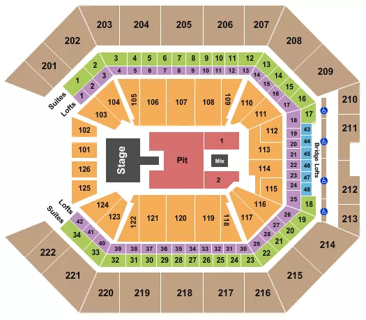 seating chart for Golden 1 Center - Papa Roach - eventticketscenter.com