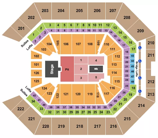 seating chart for Golden 1 Center - Pearl Jam - eventticketscenter.com