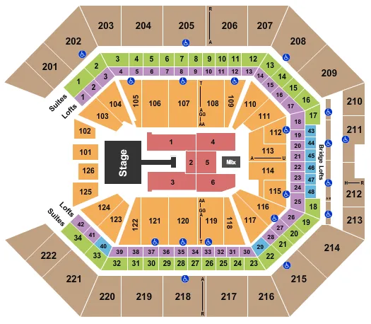 seating chart for Golden 1 Center - Pink - eventticketscenter.com