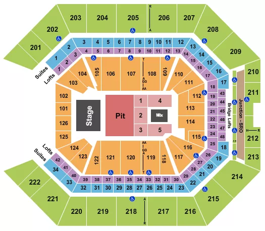 seating chart for Golden 1 Center - The Red Clay Strays - eventticketscenter.com