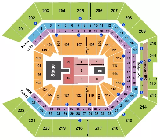 seating chart for Golden 1 Center - Thomas Rhett - eventticketscenter.com