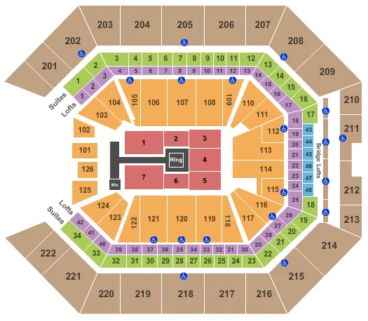 seating chart for Golden 1 Center - WWE - eventticketscenter.com