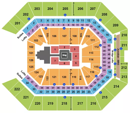 seating chart for Golden 1 Center - WWE - eventticketscenter.com