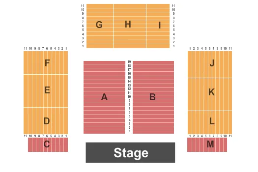 seating chart for Grand Event Center at Golden Nugget - Lake Charles - End Stage Risers - eventticketscenter.com