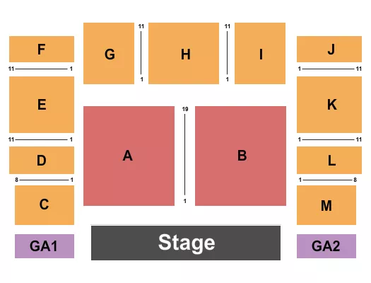 seating chart for Grand Event Center at Golden Nugget - Lake Charles - Endstage 2 - eventticketscenter.com