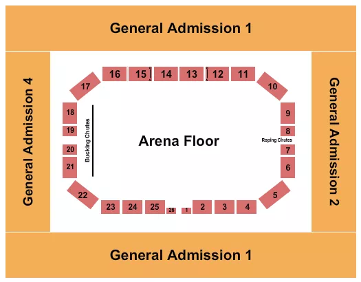 seating chart for Golden Spike Event Center - Rodeo - eventticketscenter.com