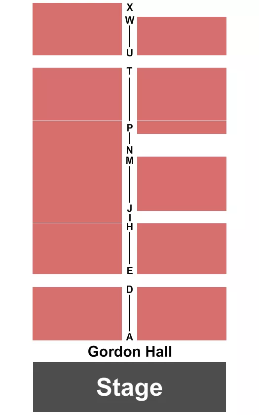 seating chart for Gordon Hall at Music Mountain - Endstage - eventticketscenter.com