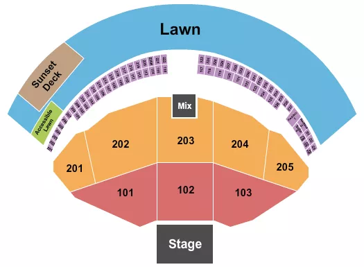 seating chart for Gorge Amphitheatre - End Stage 2 - eventticketscenter.com