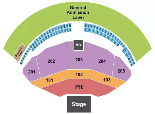 seating chart for Gorge Amphitheatre - End Stage Pit 2 - eventticketscenter.com