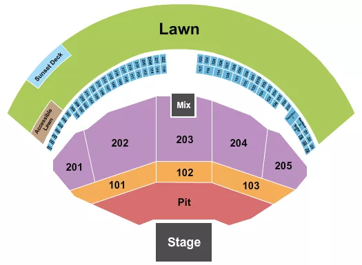 seating chart for Gorge Amphitheatre - Endstage Pit 3 - eventticketscenter.com