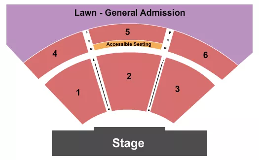 seating chart for Grace Hartman Amphitheatre - Reserved & GA Lawn - eventticketscenter.com
