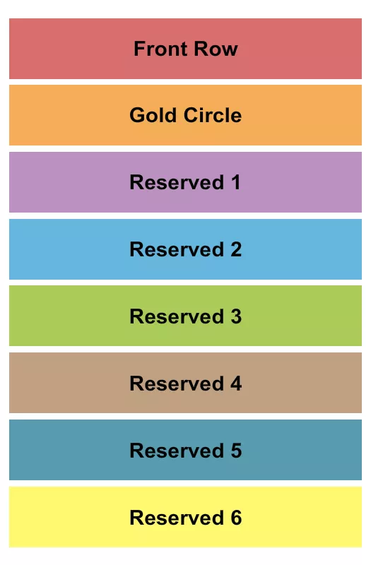 seating chart for Graceland Soundstage - GC/Reserved 1-6 - eventticketscenter.com