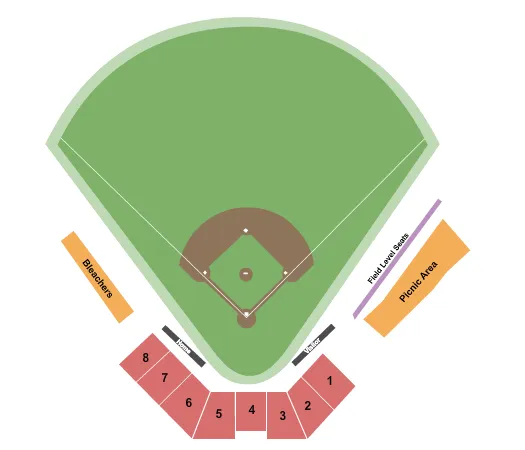 seating chart for Grainger Stadium - Baseball - eventticketscenter.com