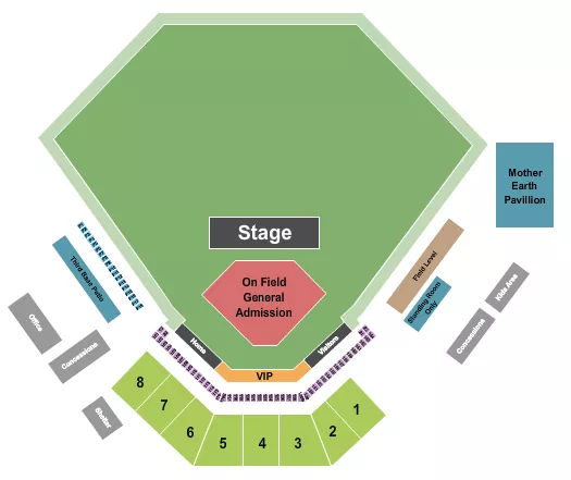 seating chart for Grainger Stadium - Concert - eventticketscenter.com