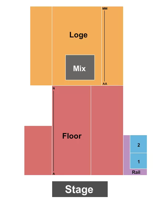 seating chart for Gramercy Theatre - Endstage Reserved - eventticketscenter.com