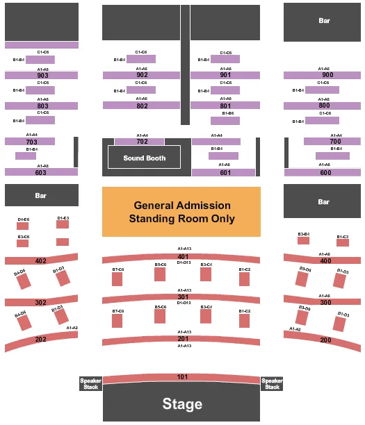 seating chart for Granada Theater - Dallas - Endstage 3 - eventticketscenter.com