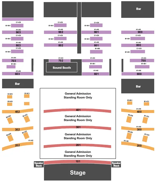 seating chart for Granada Theater - Dallas - Endstage GA Floor - eventticketscenter.com