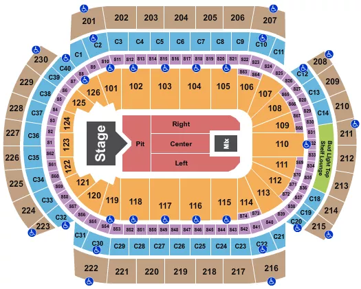 seating chart for Grand Casino Arena - Cody Johnson - eventticketscenter.com