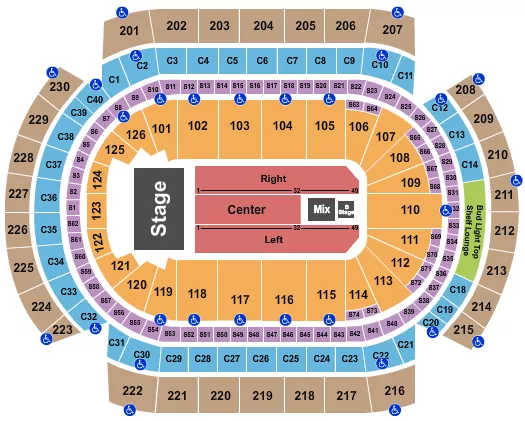 seating chart for Grand Casino Arena - Endstage with B Stage - eventticketscenter.com