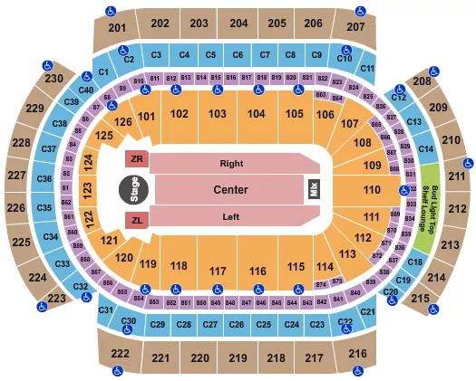 seating chart for Grand Casino Arena - Zayn - eventticketscenter.com