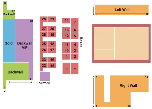 seating chart for Grand Central Terminal - Squash - eventticketscenter.com