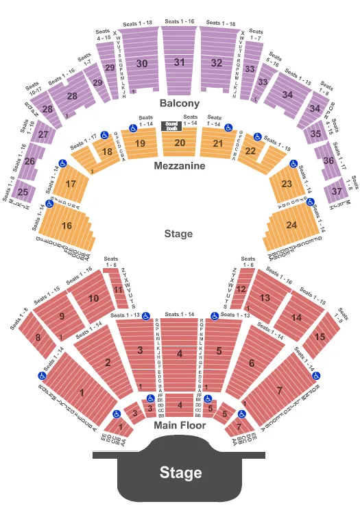 seating chart for Grand Ole Opry House - End Stage - eventticketscenter.com