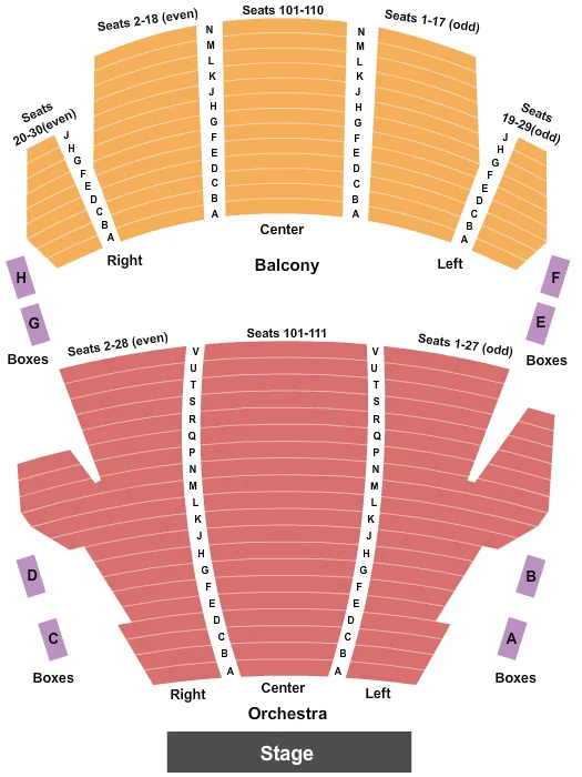 seating chart for Grand Opera House - Macon - Endstage 2 - eventticketscenter.com