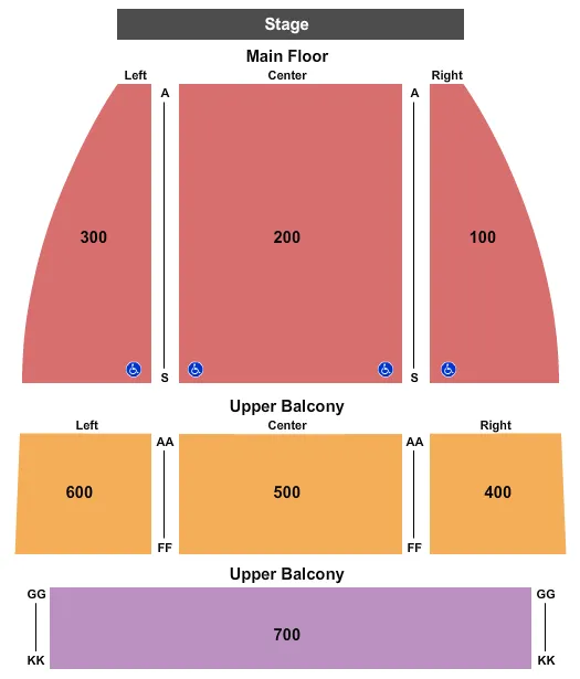 seating chart for Grand Rapids Civic Theatre - End Stage - eventticketscenter.com