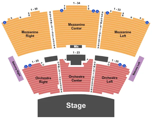 seating chart for Grand Sierra Theatre - End Stage - eventticketscenter.com