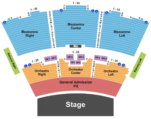 seating chart for Grand Sierra Theatre - Endstage GA Pit 2 - eventticketscenter.com