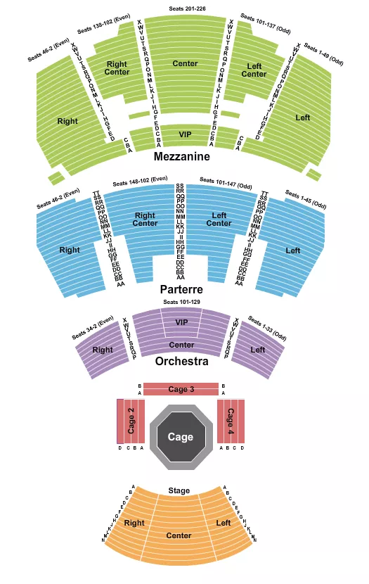 seating chart for Premier Theater At Foxwoods - Sumo - eventticketscenter.com